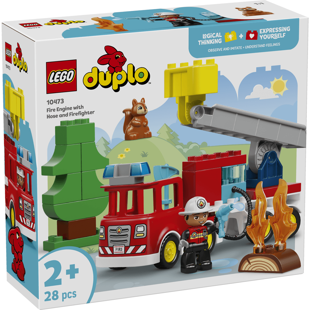 Lego Fire Truck with Hose and Firefighter Set
